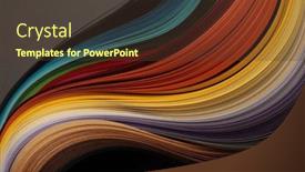  Presentation with paper line - PPT theme featuring color-strip-wave-line-paper background and a tawny brown colored foreground