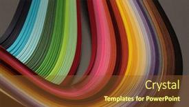  Presentation with paper line - Presentation theme consisting of color-strip-wave-line-paper background and a tawny brown colored foreground