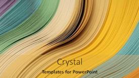  Presentation with abstract wave - PPT theme with color-strip-wave-paper-abstract background and a gold colored foreground