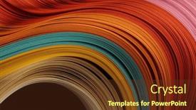  Presentation with abstract wave - Slide deck with color-strip-wave-paper-abstract background and a tawny brown colored foreground