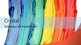  Presentation with abstract - Cool new presentation theme with color strokes - abstract acrylic painted background backdrop and a light blue colored foreground