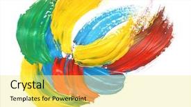  Presentation with ceiling designs abstract architecture white - Audience pleasing PPT theme consisting of color strokes - abstract gouache paint isolated backdrop and a  colored foreground