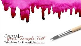  Presentation with brush - Presentation theme having color strokes - artists brush and abstract painted background and a white colored foreground