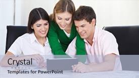  Presentation with theory - Presentation theme with color theory with tablet computer background and a light blue colored foreground