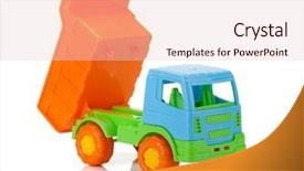  Presentation with toy - Slide deck having color toy car isolated background and a lemonade colored foreground