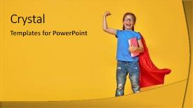  Presentation with education red - Amazing slide set having color wall education and success backdrop and a yellow colored foreground