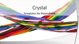  Presentation with wires - PPT theme featuring color wires isolated on white background and a white colored foreground