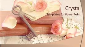  Presentation with old book - Slide set having color wooden table background background and a lemonade colored foreground