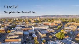  Presentation with mountain view - Colorful slides enhanced with colorado - aerial view of fort collins backdrop and a light blue colored foreground
