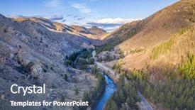  Presentation with rise - Amazing slide set having colorado aerial view in early backdrop and a ocean colored foreground