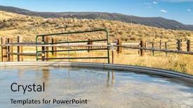  Presentation with water tank - PPT theme having colorado foothills - red mountain open background and a light gray colored foreground