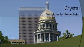  Presentation with capitol - Audience pleasing slides consisting of colorado government - denver capitol dome from east backdrop and a teal colored foreground