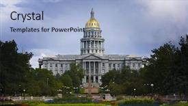  Presentation with government - Amazing PPT theme having colorado government - denver capitol in summer dark backdrop and a light blue colored foreground