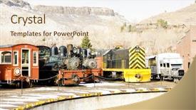  Presentation with railroad - Audience pleasing theme consisting of colorado railroad museum usa backdrop and a lemonade colored foreground