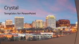  Presentation with colorado - Cool new slides with colorado springs colorado usa downtown backdrop and a light blue colored foreground