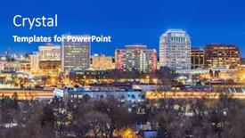  Presentation with city night - Amazing slide deck having colorado-springs-colorado-usa-downtown backdrop and a cobalt blue colored foreground