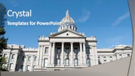  Presentation with government - Beautiful presentation theme featuring colorado state capitol building backdrop and a teal colored foreground