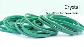  Presentation with rubber - PPT theme having colored backgrouds - green rubber bands background and a  colored foreground