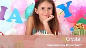  Presentation with romantic birthday couple celebrate - Theme with colored backgrouds - little beautiful girl celebrate her background and a coral colored foreground