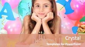  Presentation with celebrate - Theme featuring colored backgrouds - little beautiful girl celebrate her background and a coral colored foreground