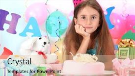  Presentation with romantic birthday couple celebrate - Theme featuring colored backgrouds - little beautiful girl celebrate her background and a  colored foreground