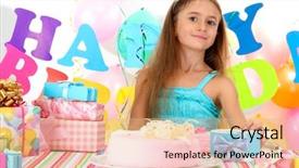  Presentation with celebrate - PPT layouts featuring colored backgrouds - little beautiful girl celebrate her background and a  colored foreground