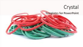  Presentation with rubber - Beautiful PPT theme featuring colored backgrouds - red and green rubber bands backdrop and a  colored foreground