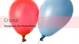  Presentation with balloons - Presentation having colored balloons on white background background and a coral colored foreground