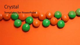  Presentation with orange colored - Audience pleasing presentation design consisting of colored candy on a orange backdrop and a red colored foreground
