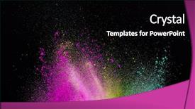  Presentation with abstract dust explosion - Beautiful PPT theme featuring colored dust explosion isolated backdrop and a black colored foreground