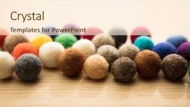  Presentation with wool - Colorful PPT theme enhanced with colored dyed lambs wool balls backdrop and a cream colored foreground