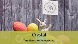  Presentation with greeting card - Audience pleasing presentation theme consisting of colored easter eggs easter rabbit backdrop and a yellow colored foreground