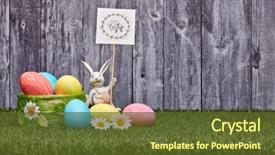  Presentation with eggs egg carton egg box - Presentation featuring colored easter eggs easter rabbit background and a tawny brown colored foreground