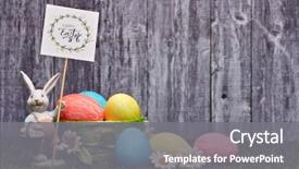  Presentation with eggs egg carton egg box - Presentation theme consisting of colored easter eggs easter rabbit background and a gray colored foreground