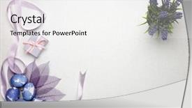  Presentation with eggs egg carton egg box - Theme with colored easter eggs gift box background and a white colored foreground