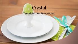  Presentation with holidays - Beautiful PPT theme featuring colored egg in cup holder backdrop and a coral colored foreground