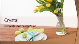  Presentation with holidays - Beautiful slides featuring colored egg in cup holder backdrop and a lemonade colored foreground