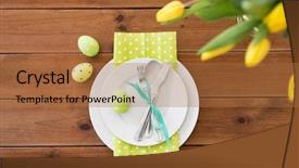  Presentation with holidays - Beautiful slides featuring colored egg in cup holder backdrop and a red colored foreground