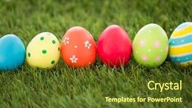  Presentation with holidays - Amazing slides having colored eggs on artificial backdrop and a tawny brown colored foreground