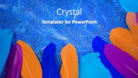  Presentation with carnival - Amazing theme having colored-feathers-on-white-background backdrop and a cobalt blue colored foreground