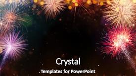  Presentation with firework - PPT theme featuring colored firework background with free background and a black colored foreground