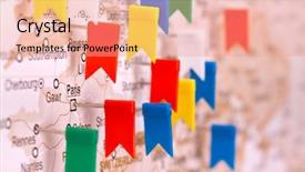  Presentation with europe - PPT theme consisting of colored flags on the map background and a coral colored foreground