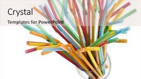  Presentation with flexible - Amazing presentation having colored flexible straws in the glass isolated on white background backdrop and a lemonade colored foreground