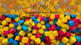  Presentation with foam - Colorful slide set enhanced with colored foam rubber cubes background backdrop and a gold colored foreground