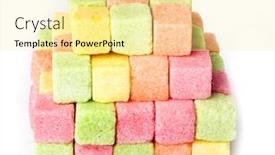  Presentation with sugar - PPT theme consisting of colored fruit sugar isolated background and a blonde colored foreground