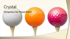  Presentation with golf ball on tee - PPT layouts enhanced with colored golf balls on tee background and a yellow colored foreground