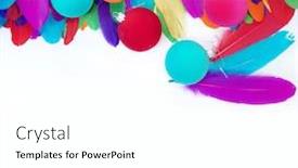  Presentation with bird - Audience pleasing slides consisting of colored-goose-feathers-large-bird backdrop and a white colored foreground