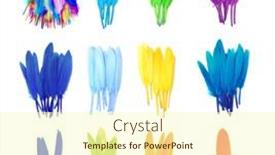  Presentation with merry christmas - PPT layouts with colored-goose-feathers-large-bird background and a cream colored foreground