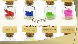  Presentation with serotonin - Slide set consisting of colored-hormones-in-pharmaceutical-glass background and a cream colored foreground