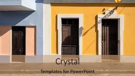  Presentation with puerto rico - Theme having colored houses in puerto rico background and a  colored foreground